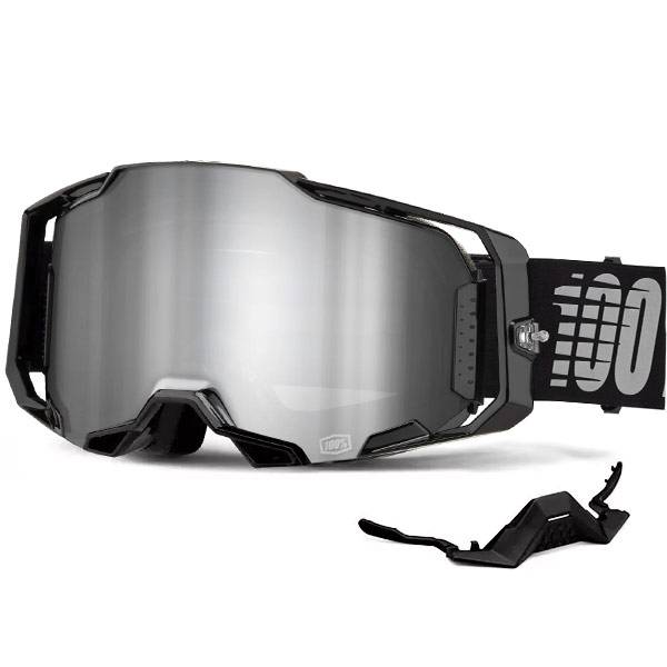 100% Armega Black Sil Lens Protective Goggles – Unisex, Black Frame, New With Tags