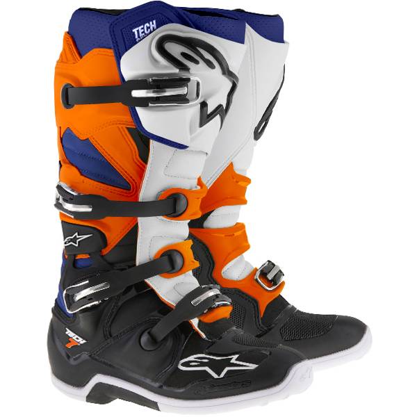 Alpinestars Tech 7 Boots - Black Orange White Blue | Dirtbikexpress™