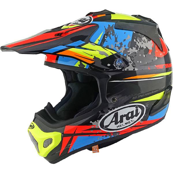 United Kingdom product data sample: Arai MXV EVO Motocross Helmet - Track Black Multi / Small 55-56 cms