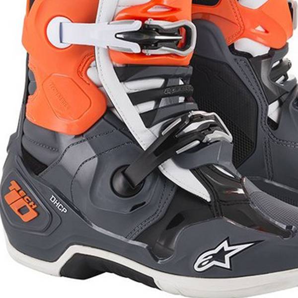 Alpinestars Tech 10 Cool Grey Orange Fluo Blue Wht 19 Boots Alpinestars Tech 10 Cool Grey Orange Fluo Blue Wht 19 Boots