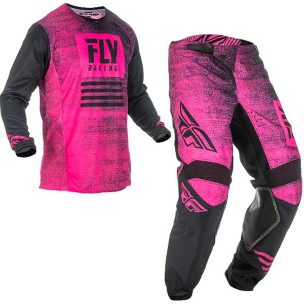 Fly Racing Kinetic Kids Noiz Neon Pink Black Kit Combo