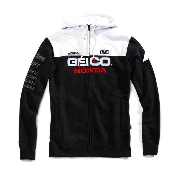 100% Tailhook Honda Geico Black Hoodie | Dirtbikexpress™