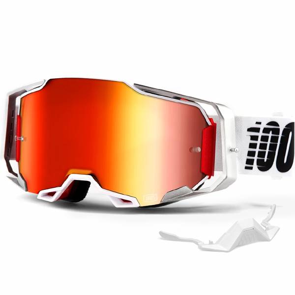 100% Armega Lightsaber Red Mirror Lens Goggles | Dirtbikexpress™
