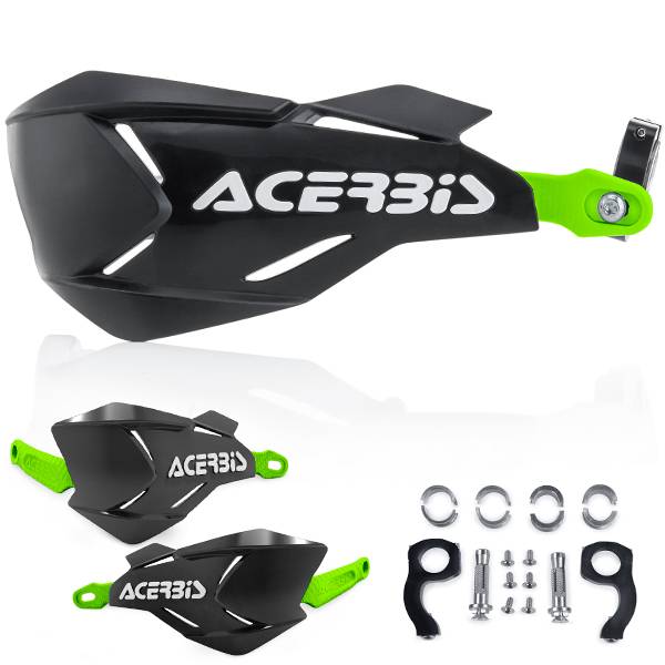 Acerbis X-Factory Handguards - Black Fluo Green | Dirtbikexpress™