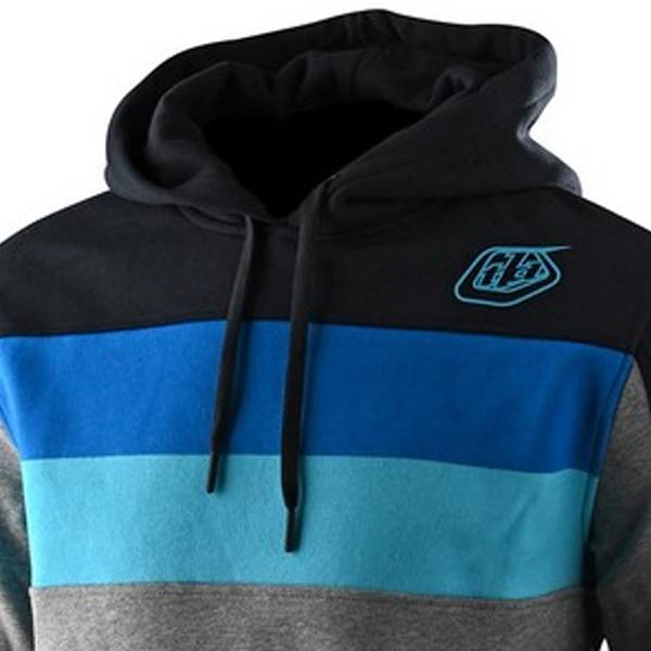 Troy Lee Designs Block Signature Grey Blue Hoodie Dirtbikexpress