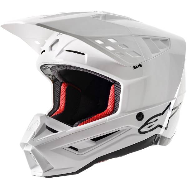 Alpinestars Supertech SM5 Solid Gloss White Helmet | Dirtbikexpress™