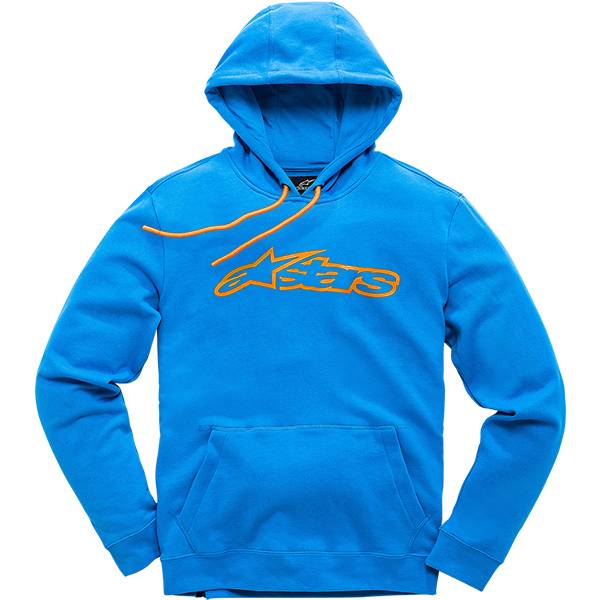 Alpinestars Blaze Fleece Bright Blue Orange Hoodie | Dirtbikexpress™