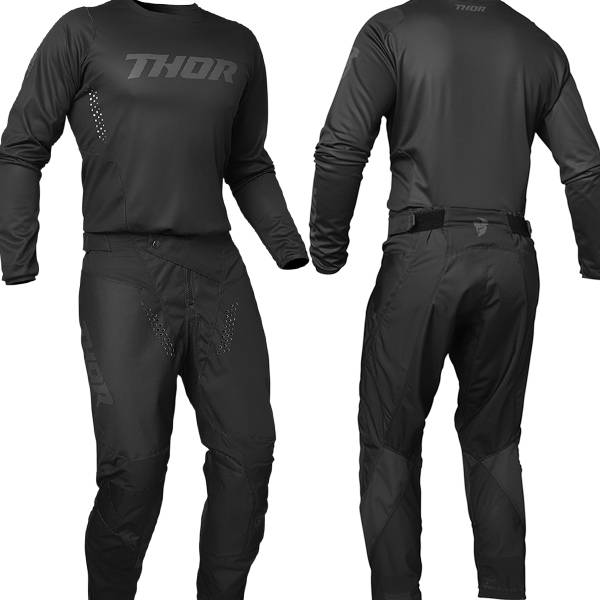 Maglia Motocross THOR MX Pulse Blackout – Nera – Uomo Manica Lunga - Foto 2