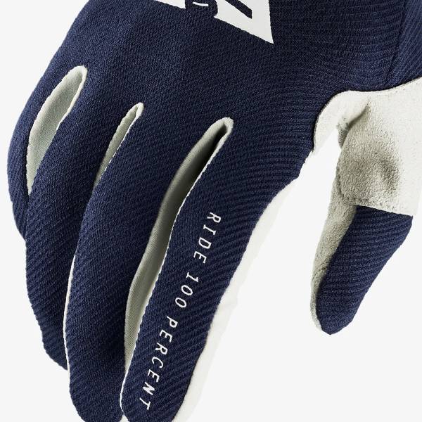Gants De Cyclisme 100% Ridefit - Taille L - Couleur Navy/White - Léger Et Ajustable - Neuf Avec Étiquettes