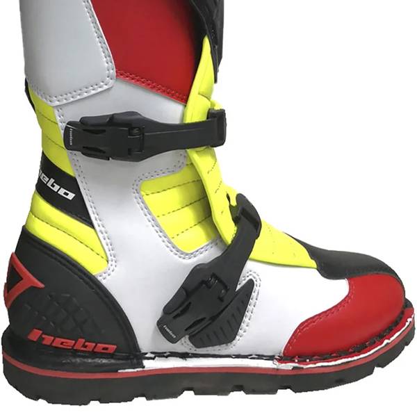 Hebo Tech 2.0 Micro Black Red Lime Trials Boots Dirtbikexpress