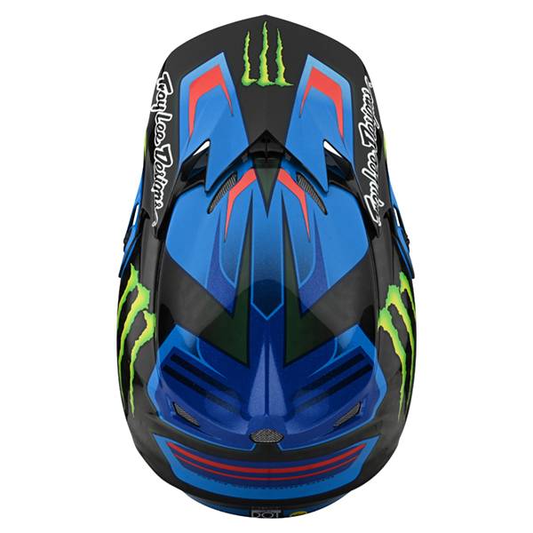 Troy Lee Designs SE4 Carbon LE Flash Monster Blue Helmet