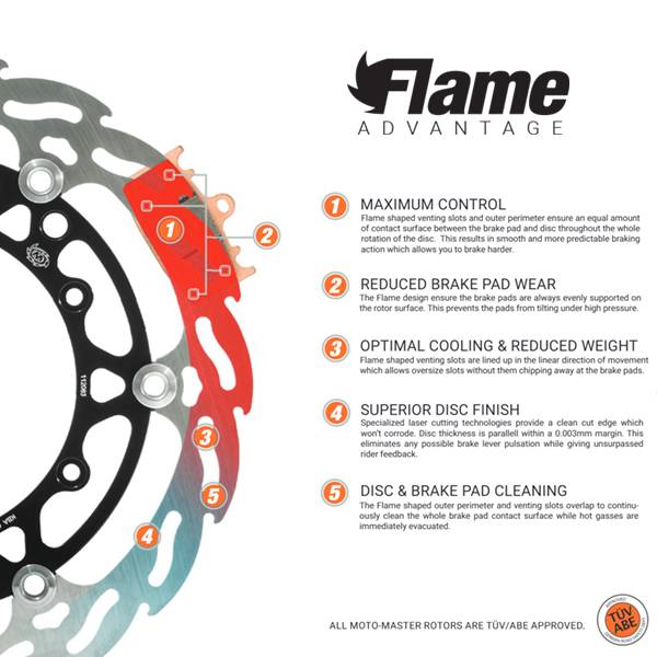 Moto-Master Flame Front Gas Gas Wavey Brake Disc | Dirtbikexpress™ 