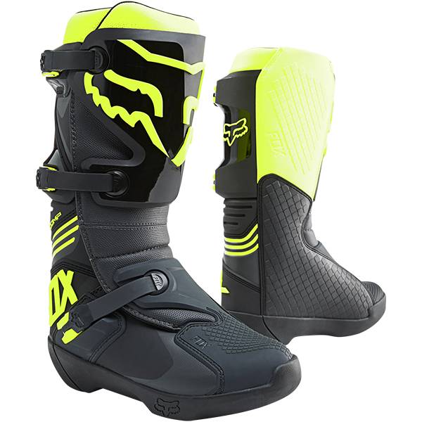 Fox Racing Black Yellow Comp Motocross Boots | Dirtbikexpress™