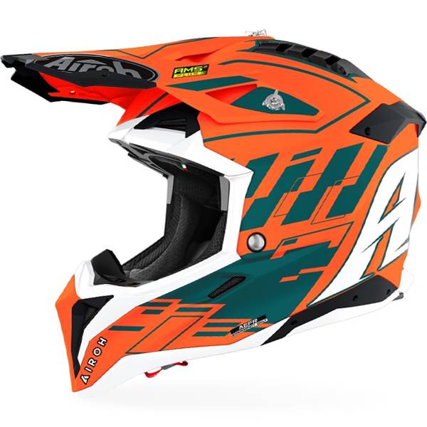 Airoh Helmet Aviator 3 AMS² Saber gloss orange black grey