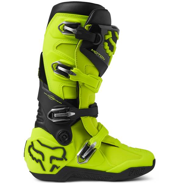 Fox Racing Fluo Yellow Motion Motocross Boots Dirtbikexpress