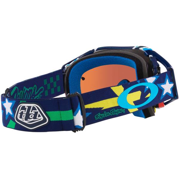 OCCHIALI MASCHERA MOTOCROSS ENDURO OAKLEY AIRBRAKE TLD BLUE BANNER