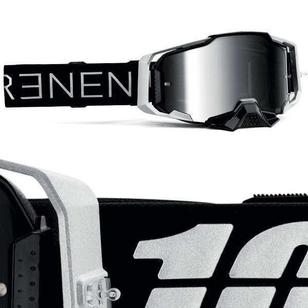100% Armega Renen S2 Silver Mirror Lens Goggles | Dirtbikexpress™