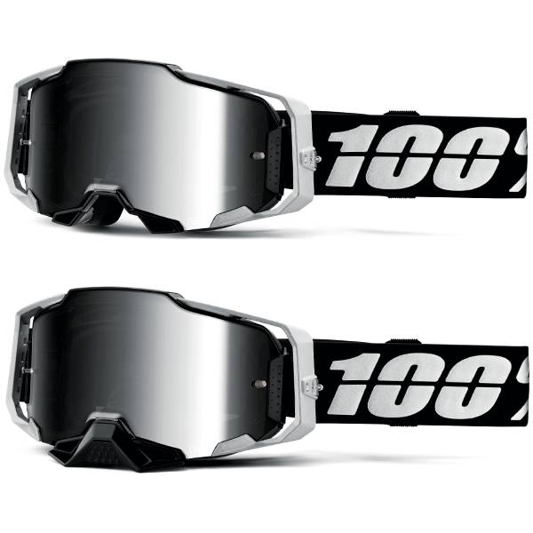 100% Armega Renen S2 Silver Mirror Lens Goggles | Dirtbikexpress™