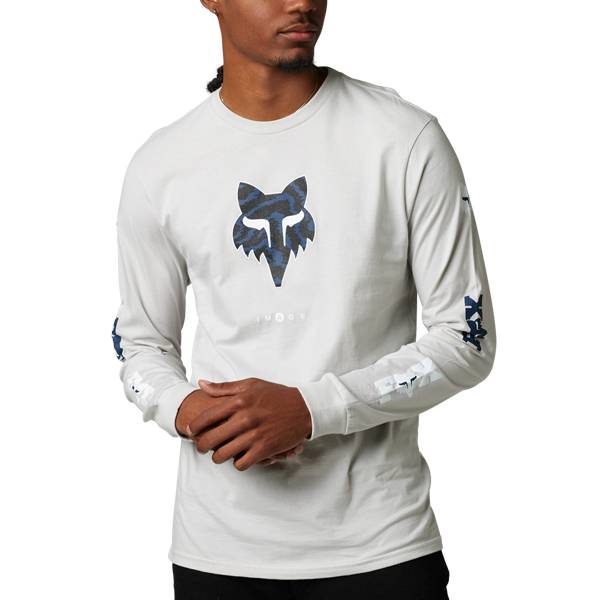 Fox Nuklr Long Sleeve Light Grey Premium T Shirt | Dirtbikexpress™