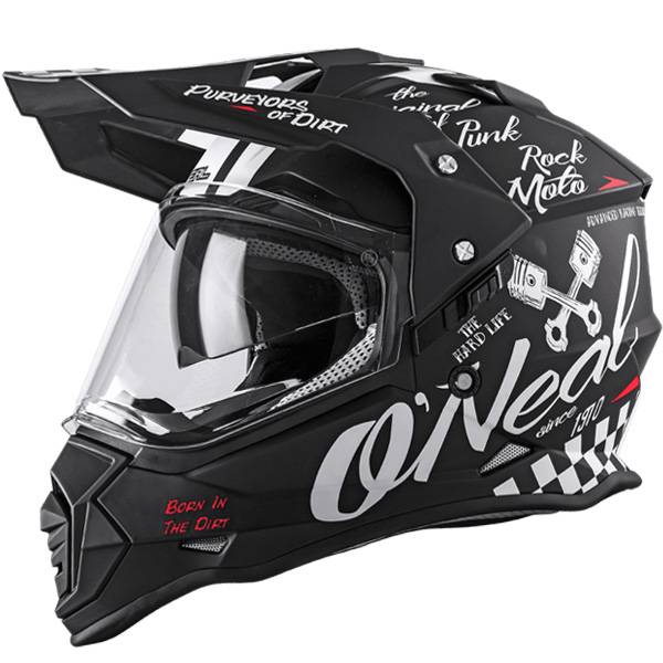 Black and white sale dirt bike helmet