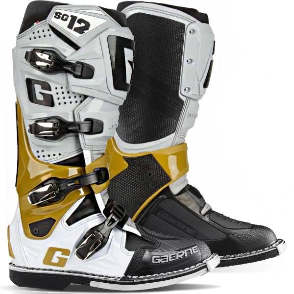 Gaerne SG12 Grey Magnesium White Motocross Boots | Dirtbikexpress™