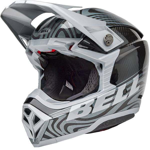 Bell Moto 10 Spherical Gloss Cortex Silver Grey Helmet Dirtbikexpress